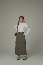 Cargo Pockets Maxi Skirt