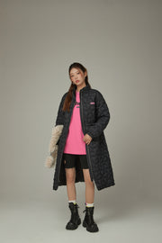 Star Quilted Padded Long Coat