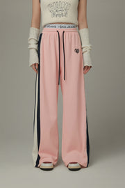 Heart Embroidered Wide Pants