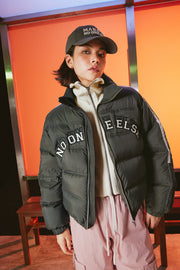 Logo Duck Down High Neck Padded Jacket