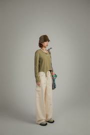 Frayed Sides Pocket Pants