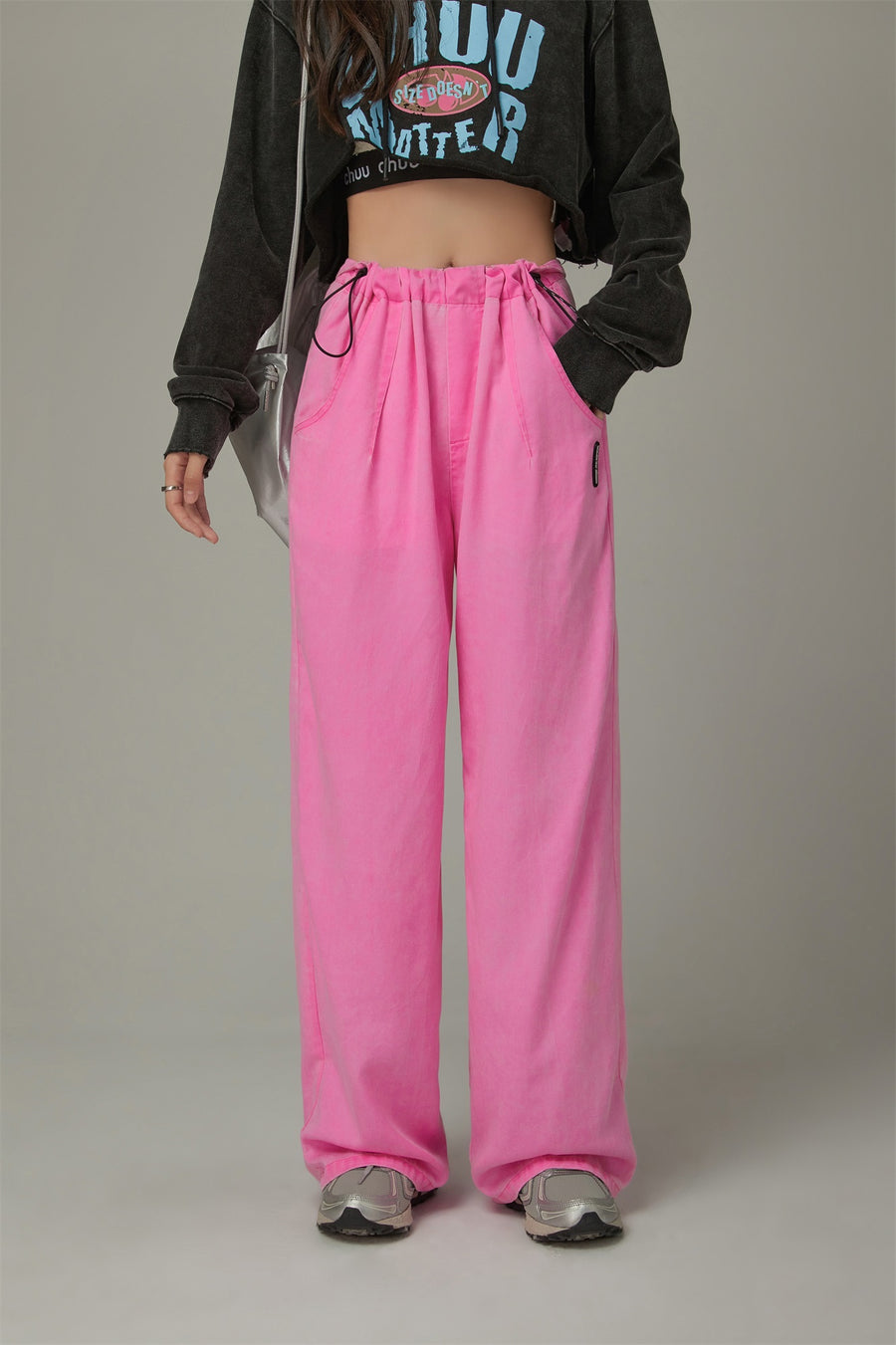 CHUU Draw String Wide Pants