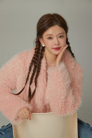 Color Fur Crop Jacket