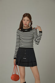 2-Layer Stripe Long Sleeves Top