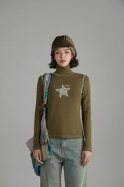 Star High Neck Stitch Top