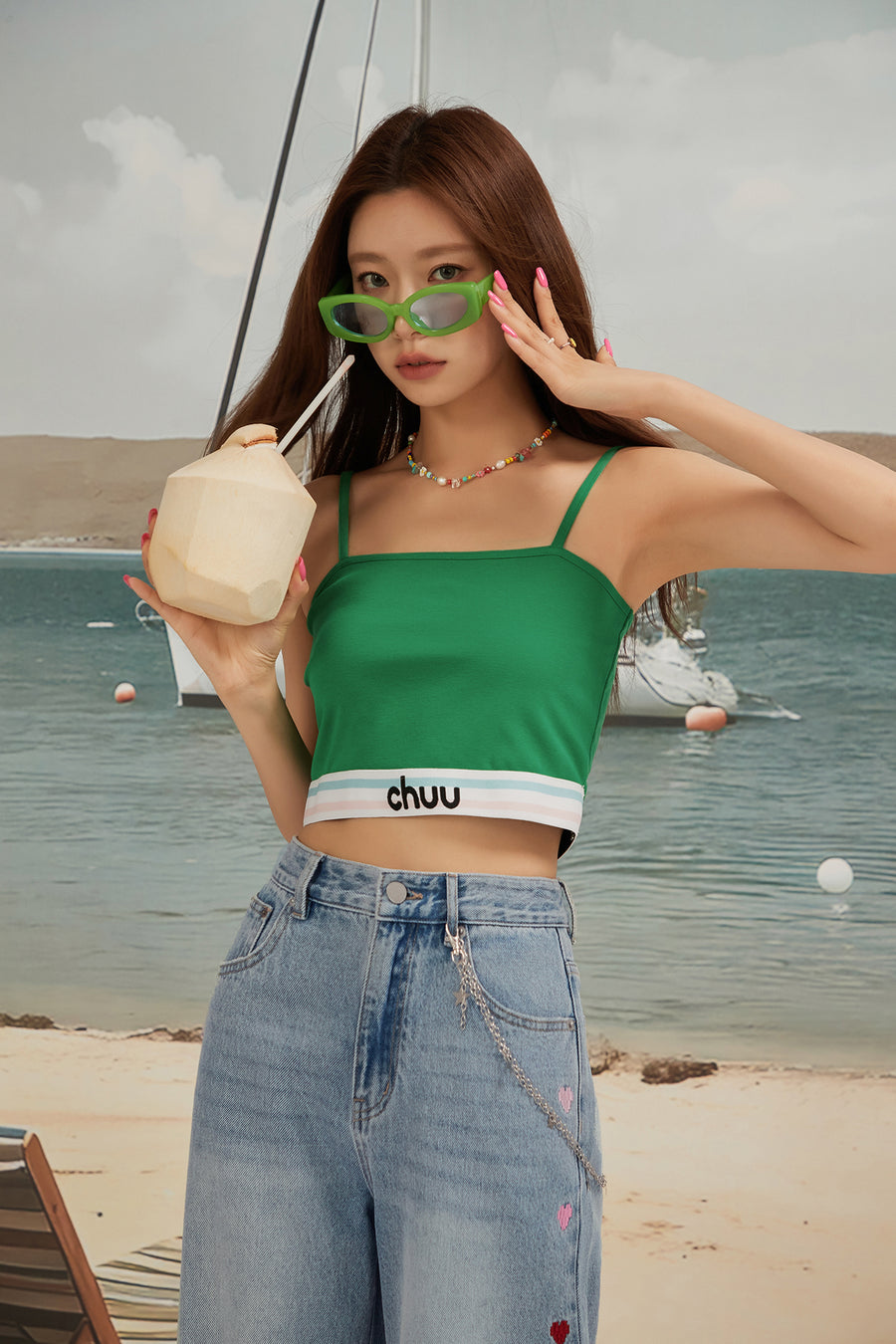 CHUU Color Basic Sleeveless Cropped Cami Top