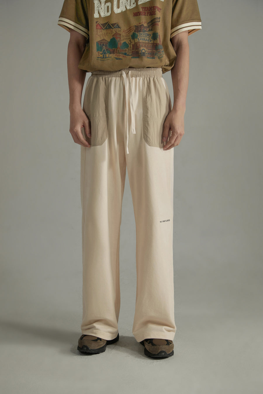 CHUU Banded Wide-Leg Slacks