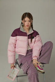 Two Toned Duck Down Padded Jacket