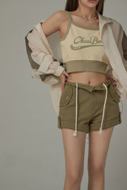 Chuu Babe Color Blocked Bustier Crop Top