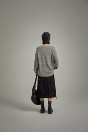 Diagonal Boxy Knit Sweater