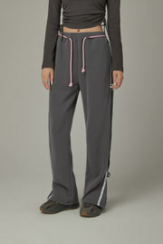 String Wide Sporty Pants