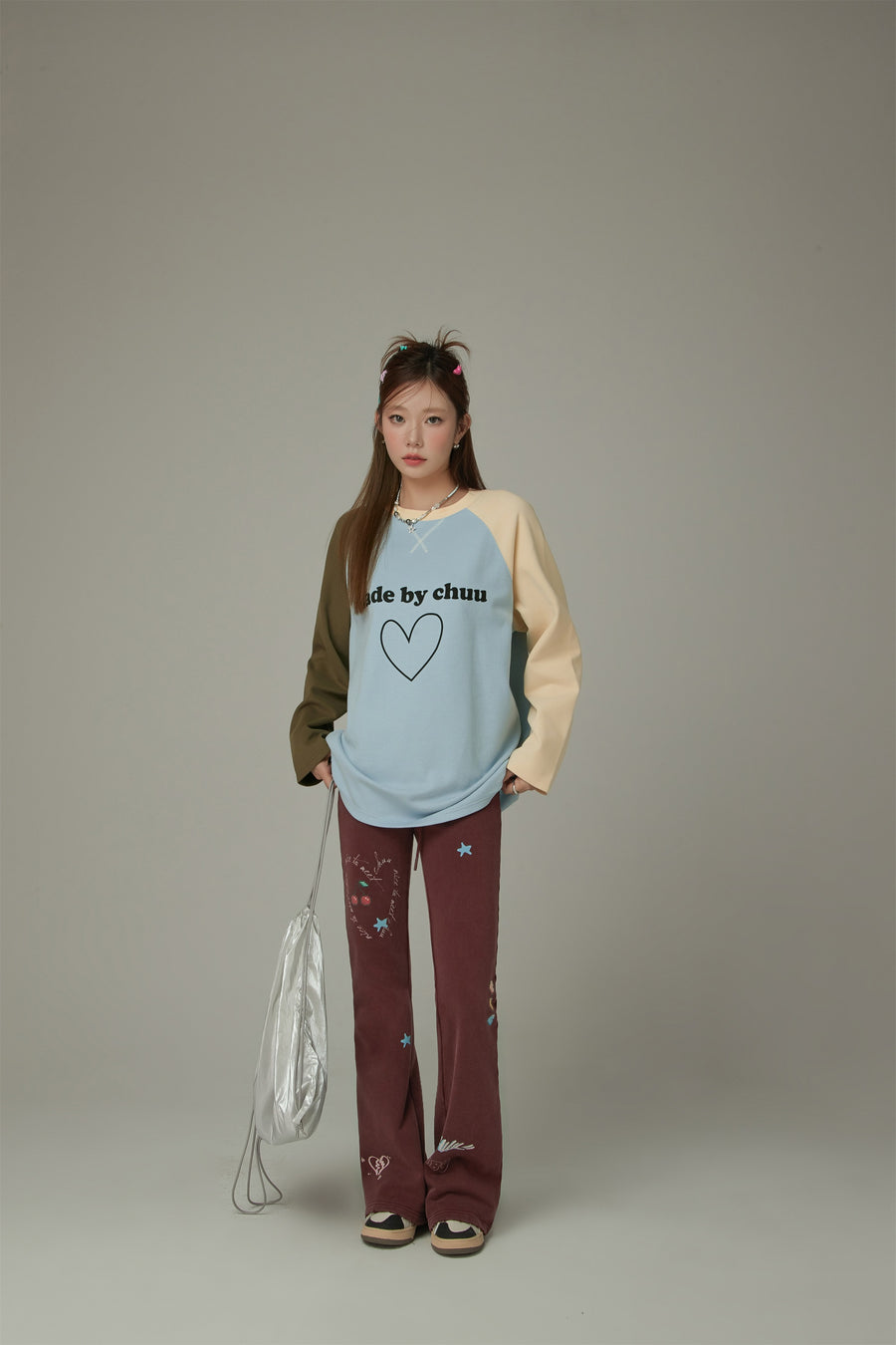 CHUU Logo Heart Color Long Sleeve T-Shirt