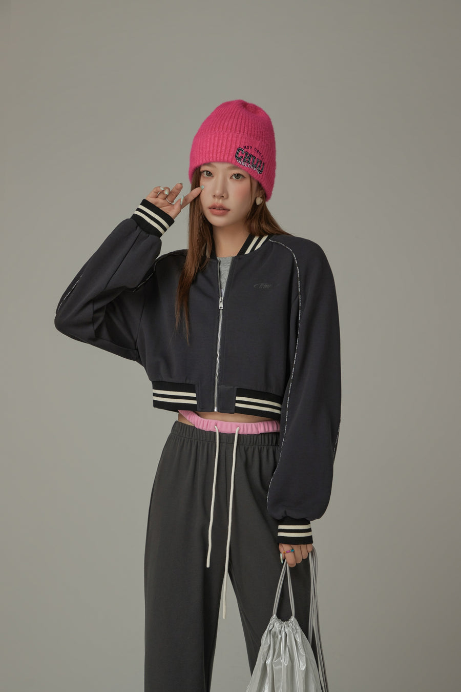 CHUU Varsity Color Sporty Cropped Jacket