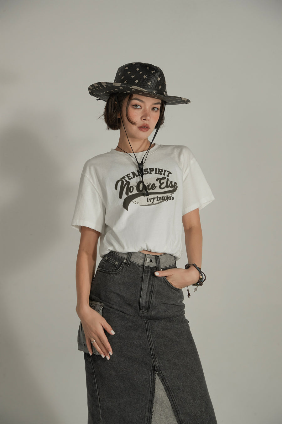 CHUU Team Spirit Printed Cropped Sporty Top