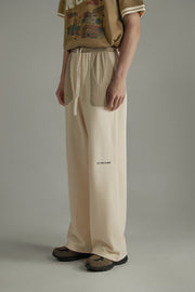 Banded Wide-Leg Slacks