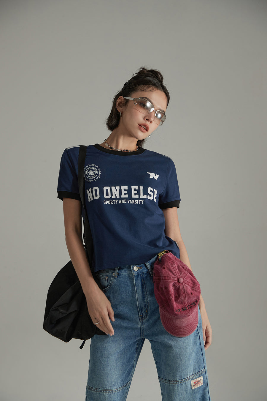 CHUU Noe Lettering Sporty Colorblocked Short Sleeve T-Shirt