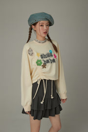 Logo Heart String Crop Sweatshirt