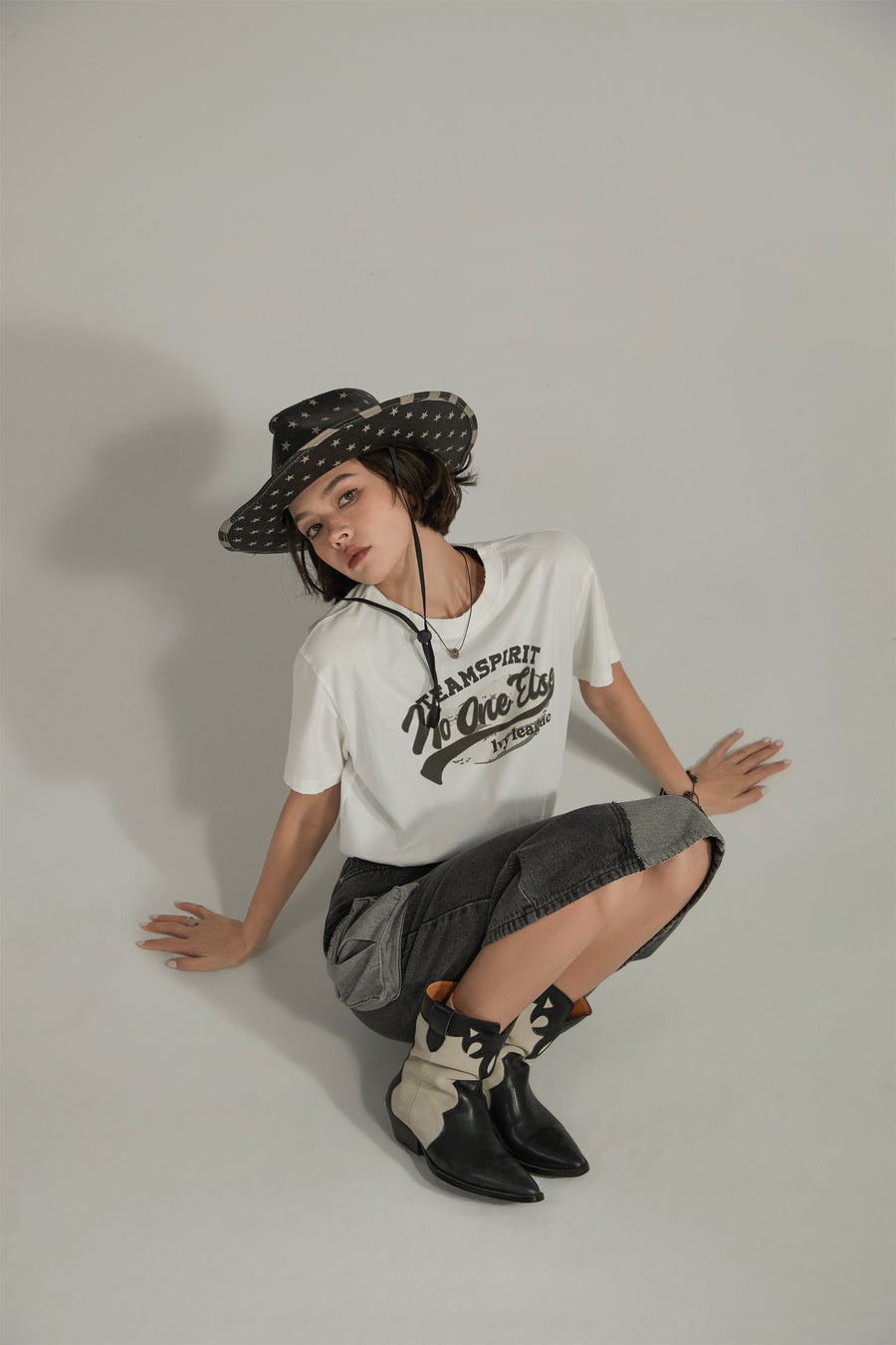 CHUU Team Spirit Printed Cropped Sporty Top