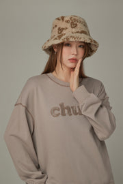 Color Logo Stitch Loose Fit Sweatshirt