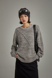 Diagonal Boxy Knit Sweater