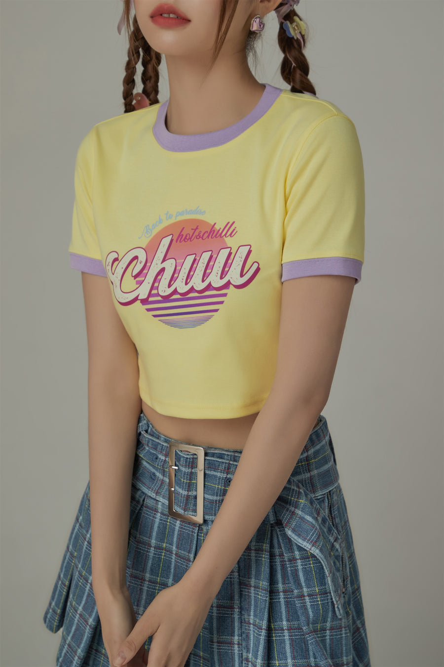 CHUU Color Combination Hot And Chill Line T-Shirt