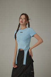 Vintage Hanging Strap Semi Crop Top