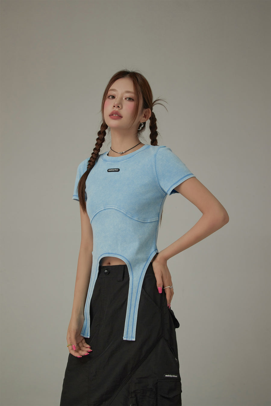 CHUU Vintage Hanging Strap Semi Crop Top