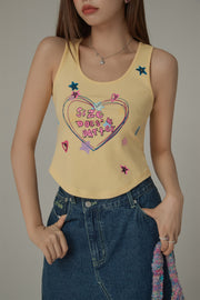 Size Doesnt Matter Color Heart Sleeveless T-Shirt