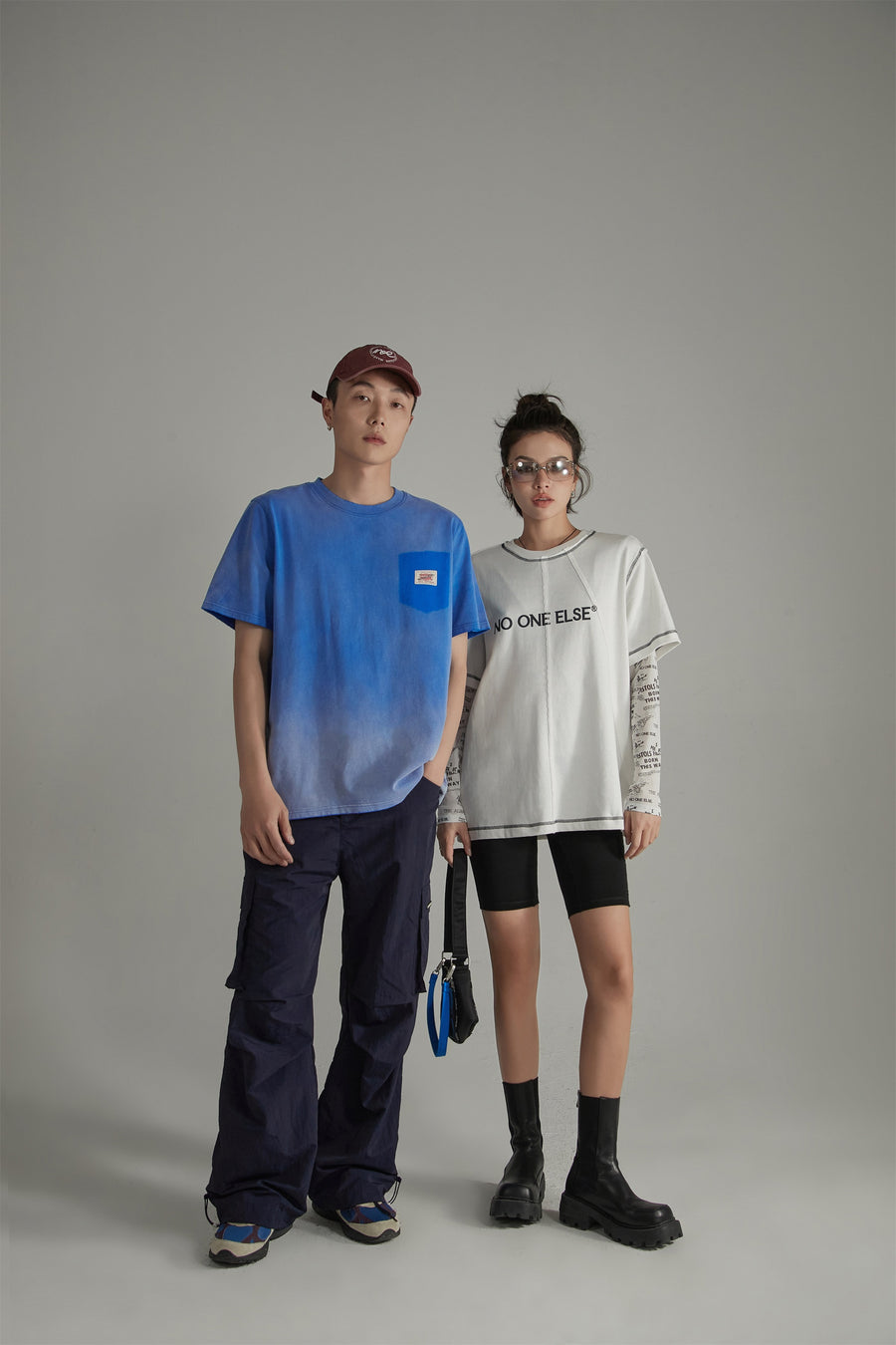 CHUU Logo Stitched Loose Fit T-Shirt