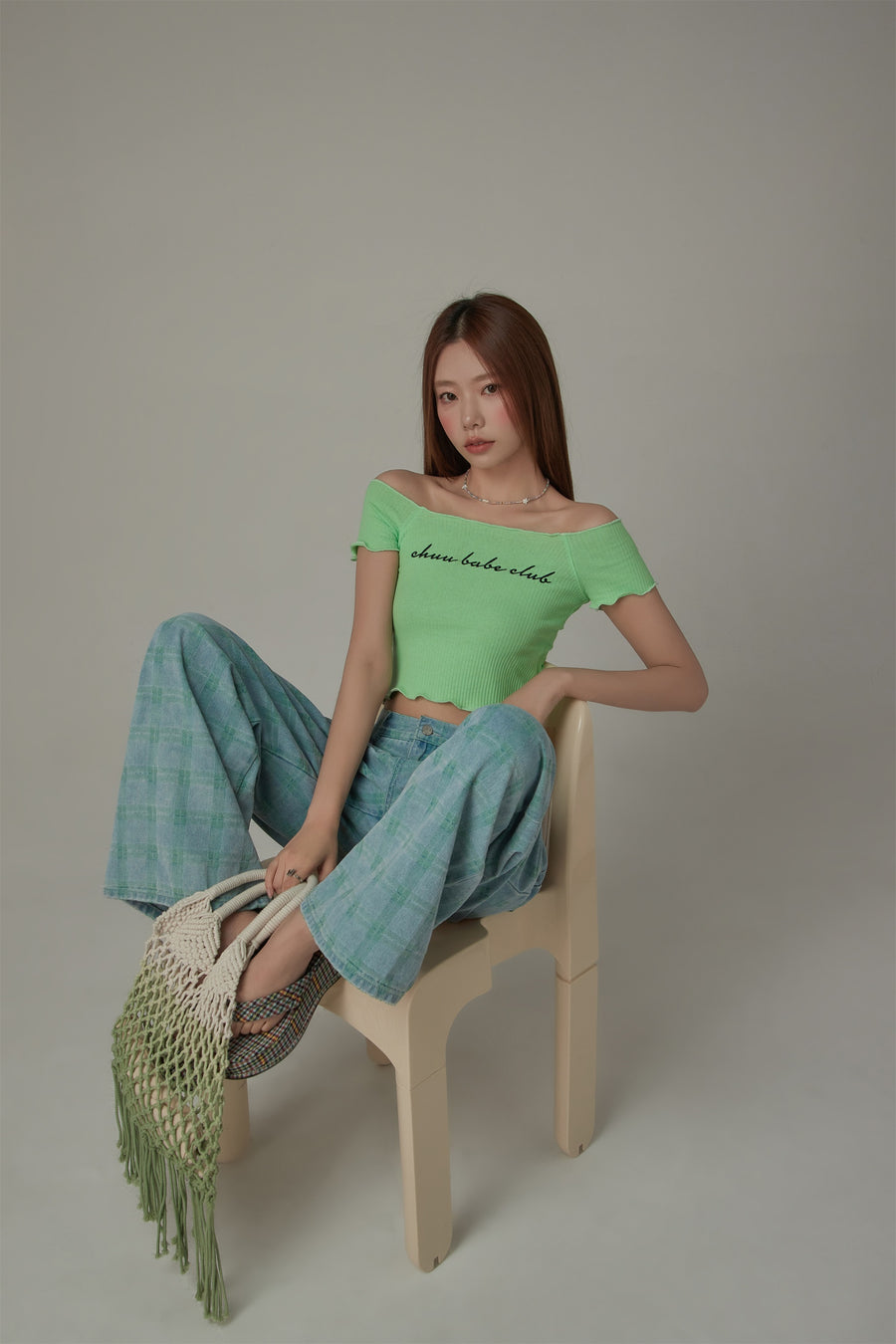 CHUU Chuu Babe Club Ruffled Off-The-Shoulder T-Shirt