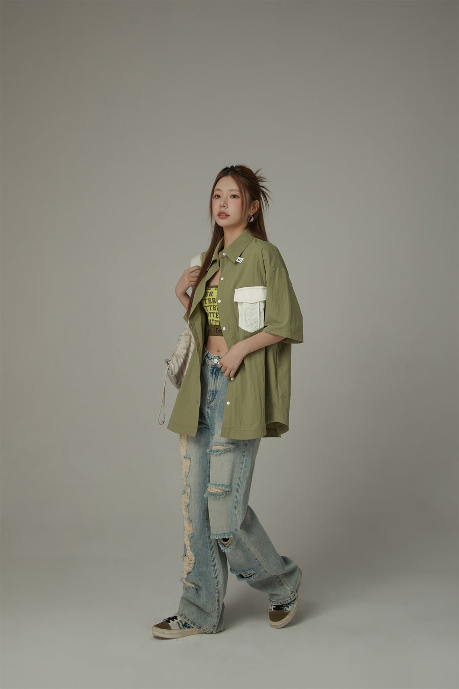 CHUU Multi-Pocket Short Sleeve Shirt Jacket