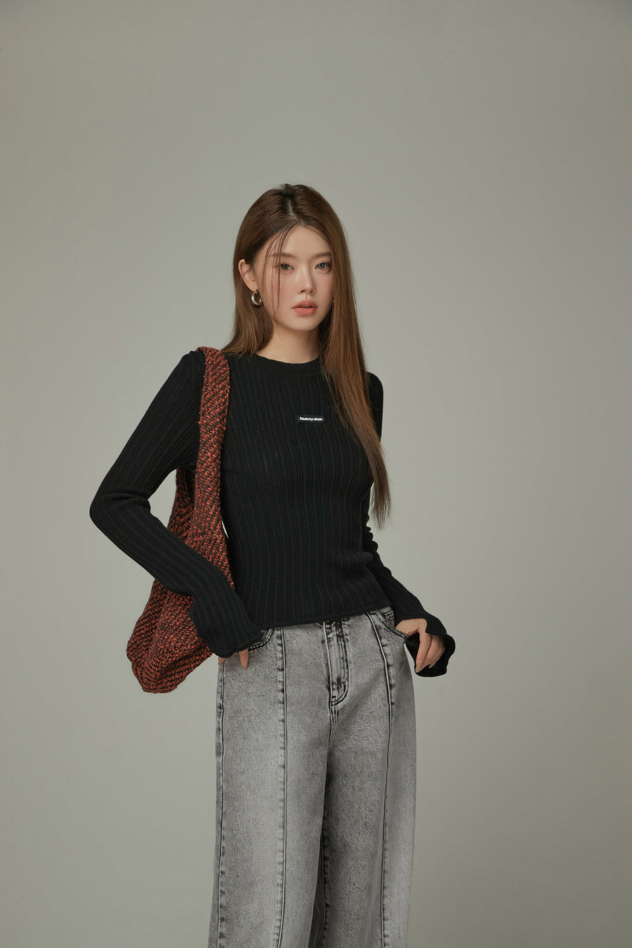 CHUU Ribbed Basic Knit Top