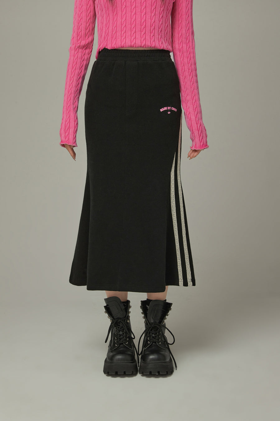 CHUU Logo Embroidery Long Skirt