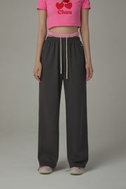 Side Slit String Casual Wide Pants