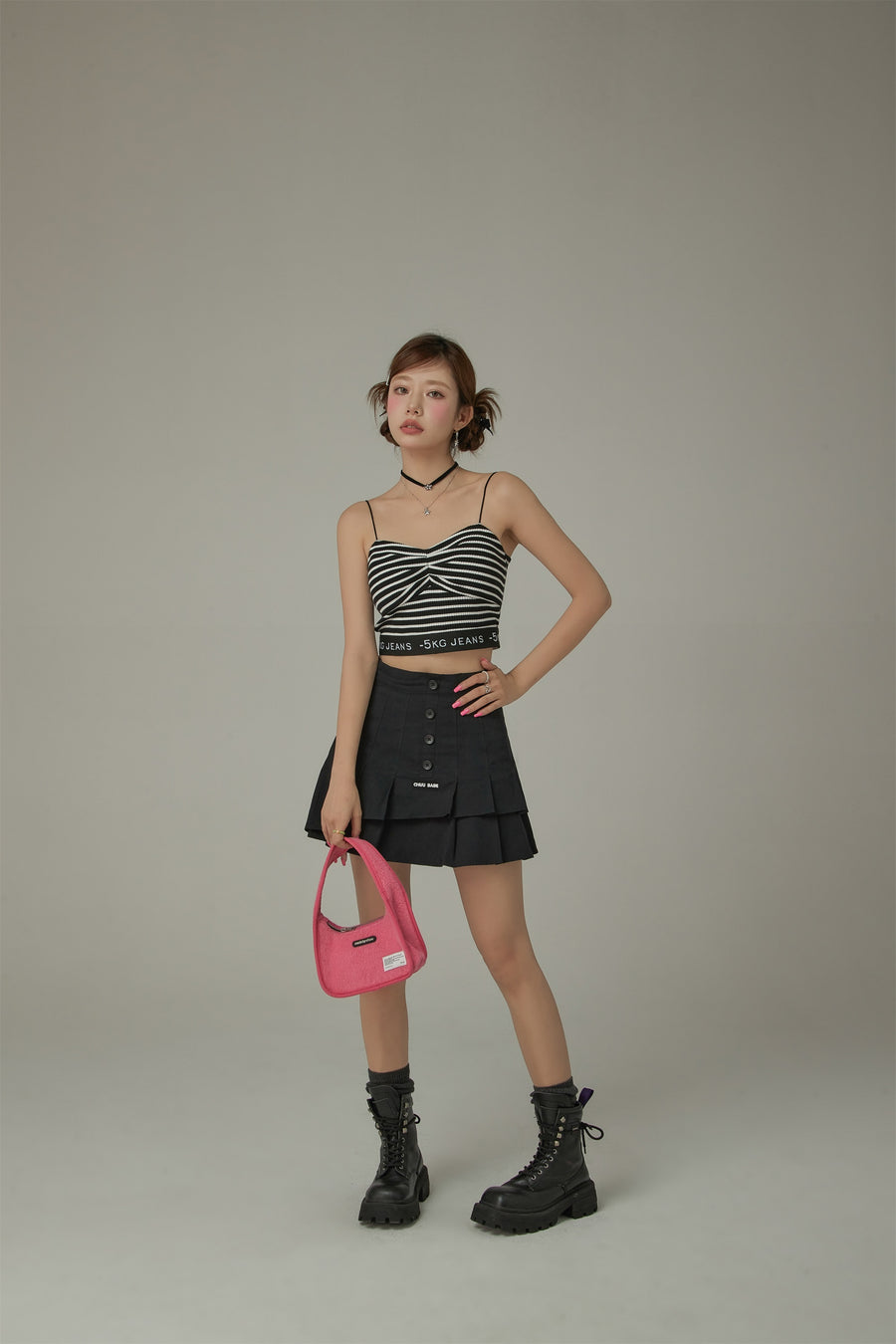 CHUU Stripe Sleeveless Slim Strap Top