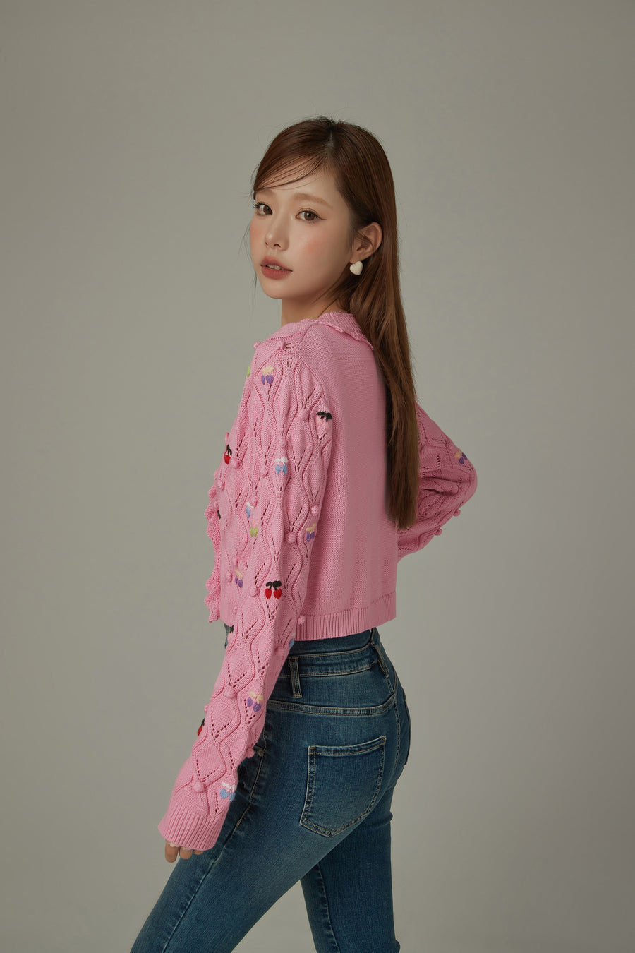 CHUU Cherry Knit Color Cardigan