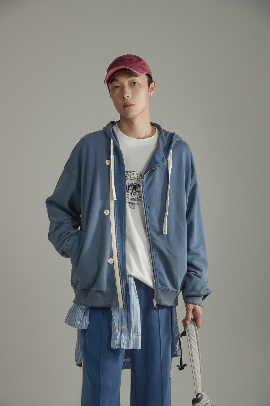 CHUU Two-Way Loose Fit Hooded Zip-Up