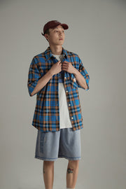 Check Loose-Fitting Short Sleeve Shirt