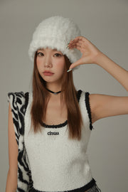 Fuzzy Line Color Scheme Sleeveless Top