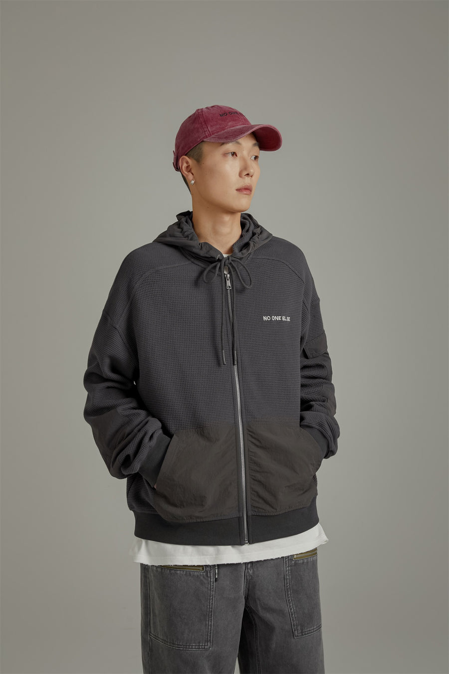 CHUU Basicdrawstring Zip-Up Hoodie