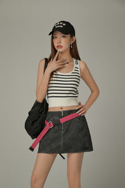 Striped Crop Sleeveless Top