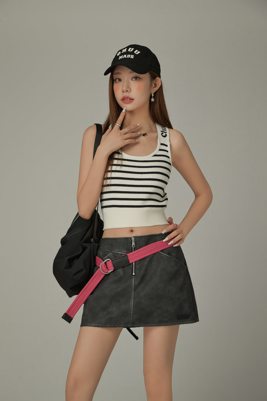 CHUU Striped Crop Sleeveless Top