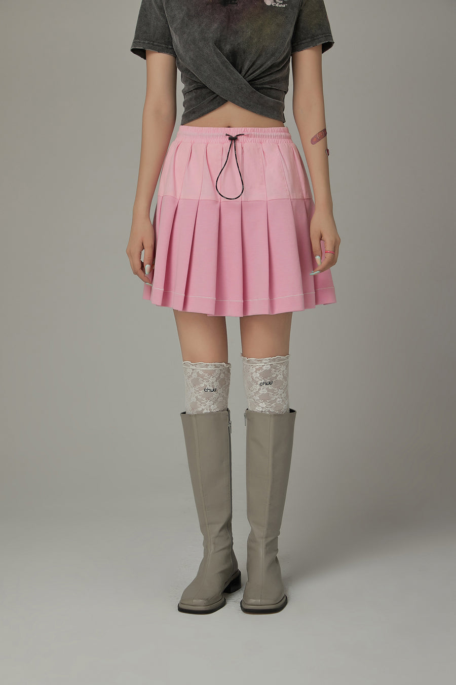 CHUU Stopper Pleated Skirt