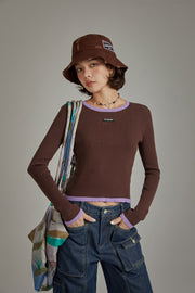 Line Color Scheme Knit Top