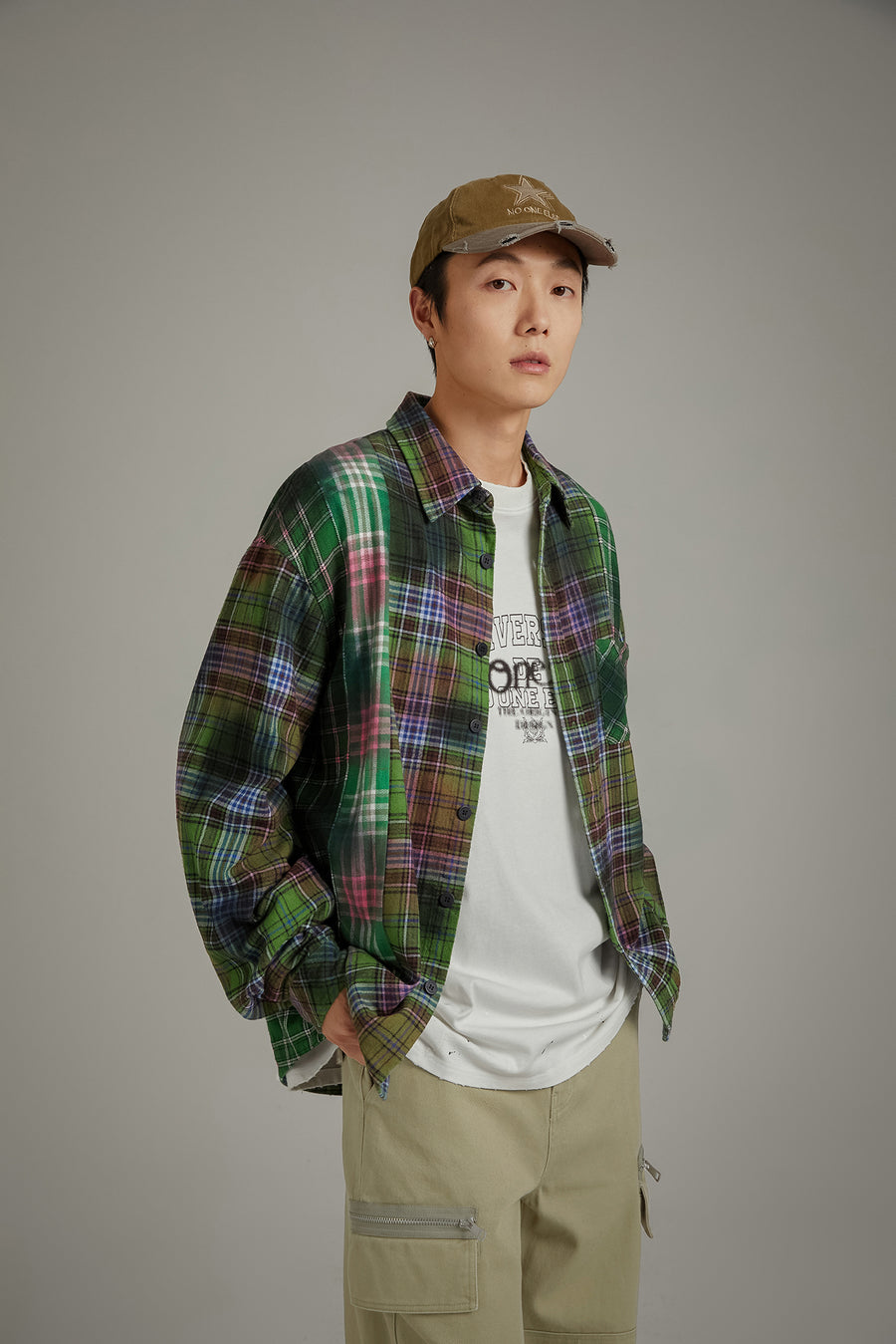 CHUU Printed Check Shirt