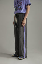 Color Line String Wide Leg Training Pants