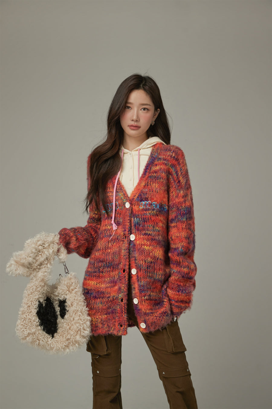 CHUU Rainbow Button Knit Cardigan