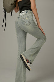 Color Semi Bootcut Jeans