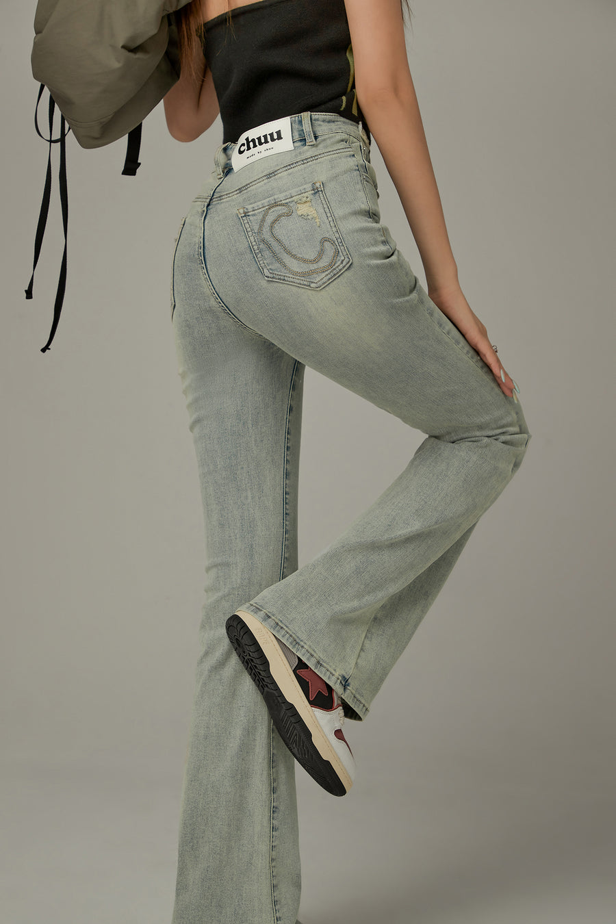 CHUU Color Semi Bootcut Jeans