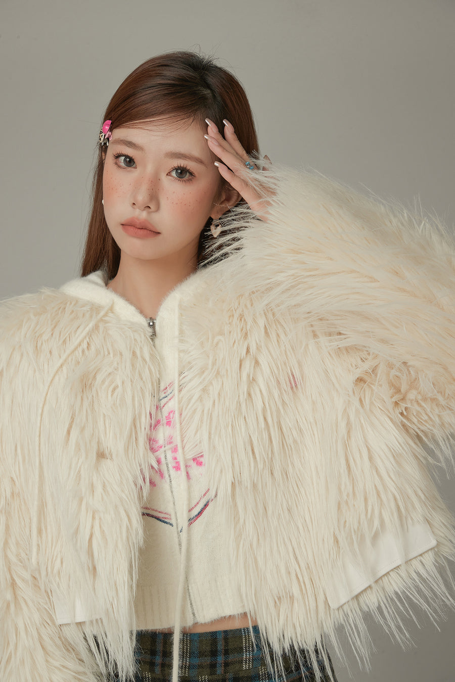 CHUU Faux Fur Loose Fit Jacket